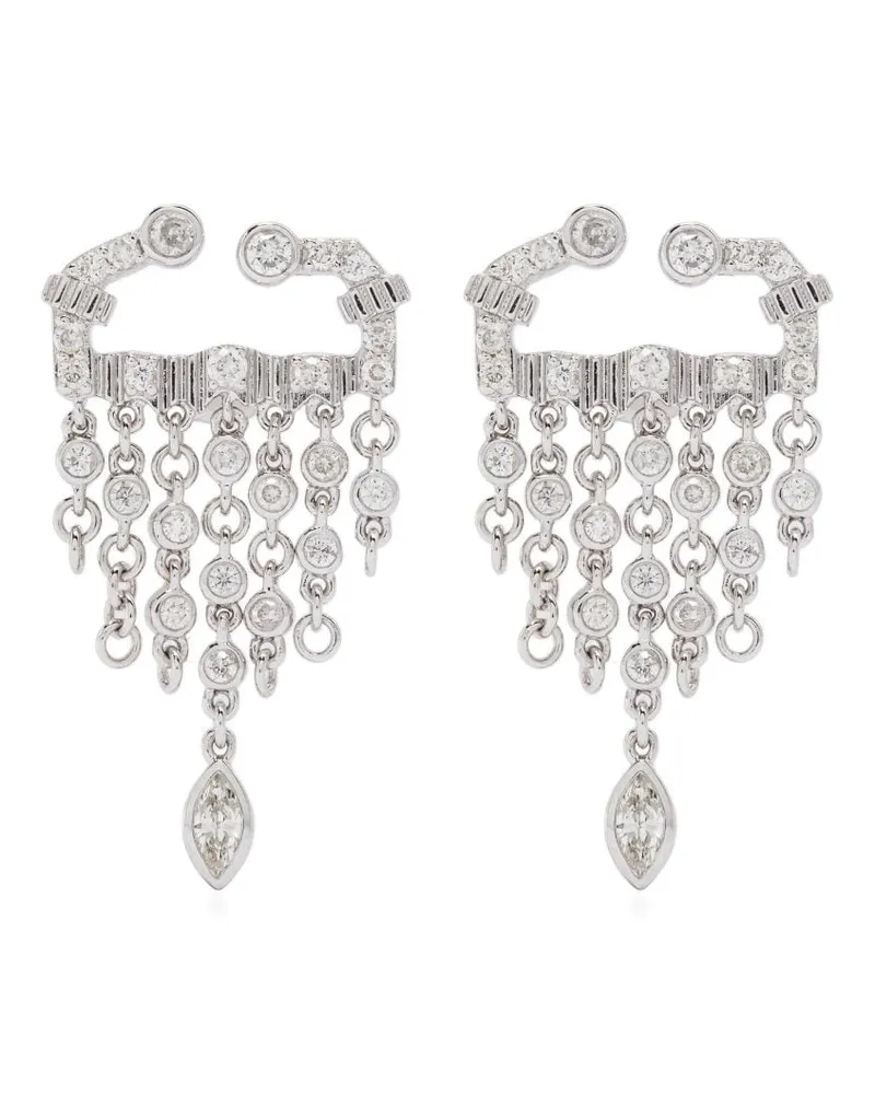 Yvonne Léon 18kt Weißgoldohrringe mit Diamanten - Silber Silber