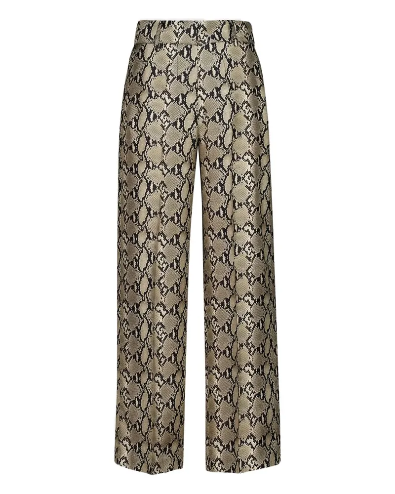 PAULA Twill-Hose mit Schlangenleder-Print - Nude Nude