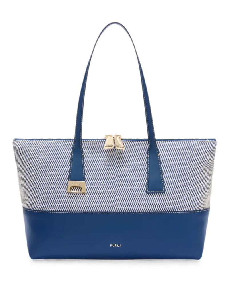 Furla Gestreifte Olivia M Tote Bag - Blau Blau