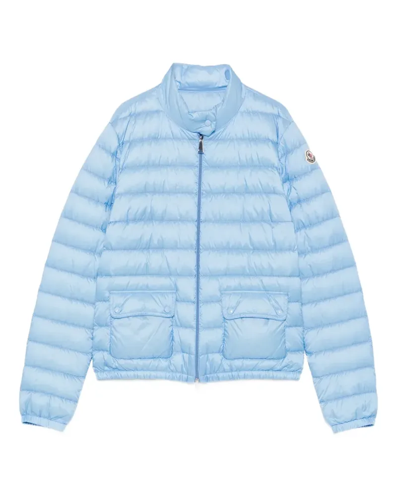 Moncler quilted logo-patch jacket - Blau Blau