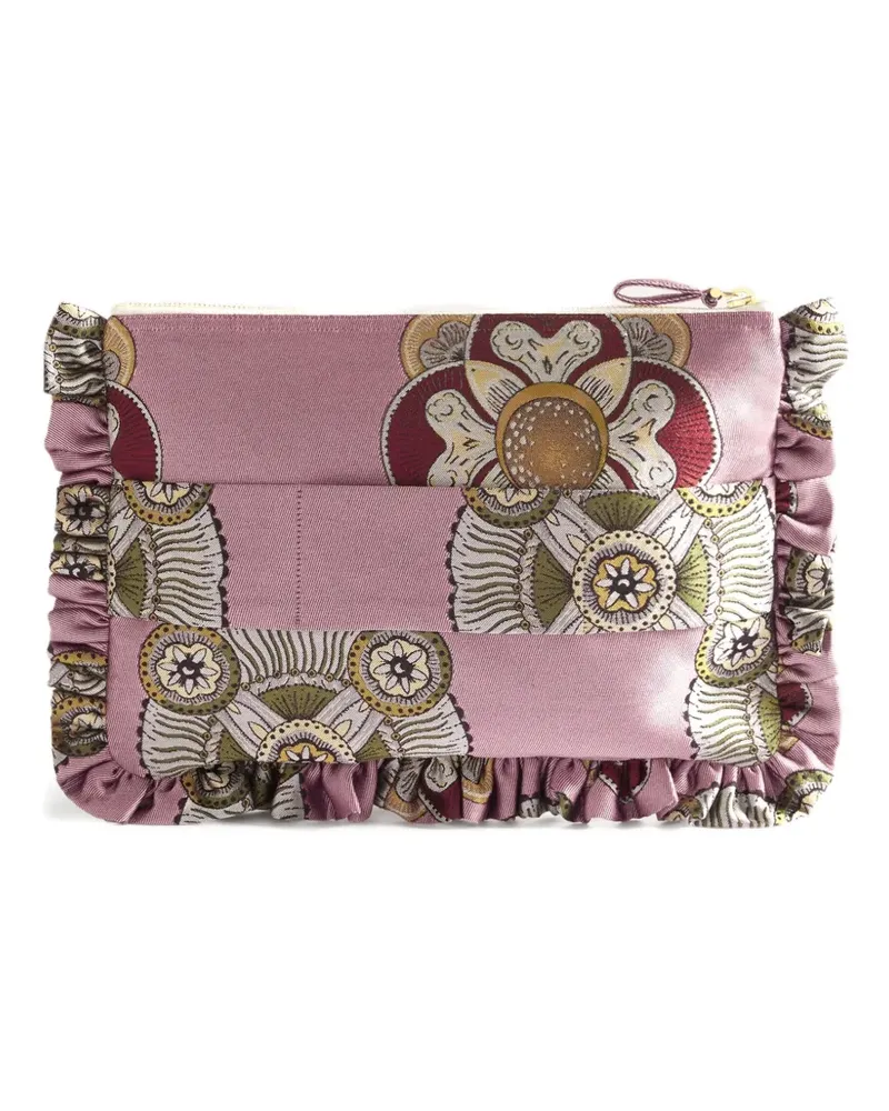 La DoubleJ Clutch mit Blumen-Print - Rosa Rosa