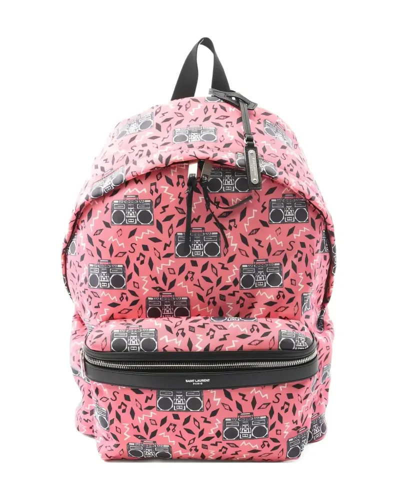 Saint Laurent 10s graphic-print city backpack - Rosa Rosa