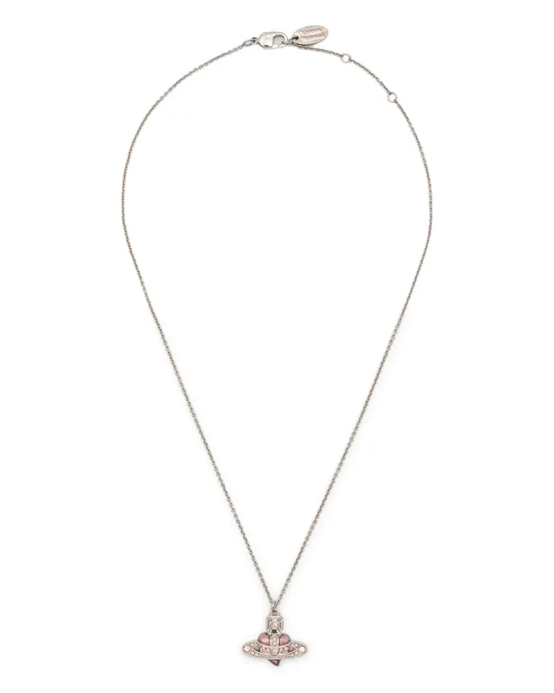 Vivienne Westwood Halskette mit kristallverziertem Anhänger - Silber Silber
