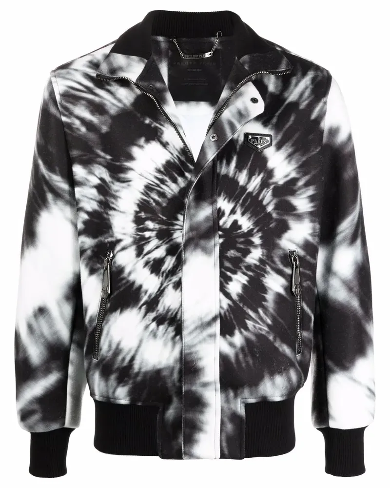 Philipp Plein Bomberjacke mit Batik-Print - Schwarz Schwarz