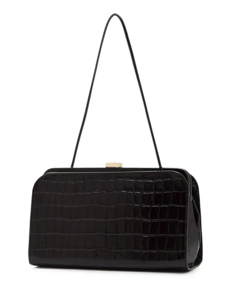 Loeffler Randall Zella croc-effect clutch bag - Braun Braun