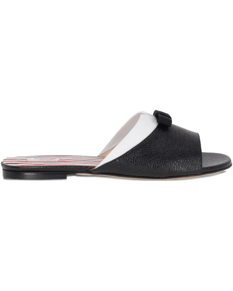 Thom Browne Flache Beis Sandalen - Schwarz Schwarz