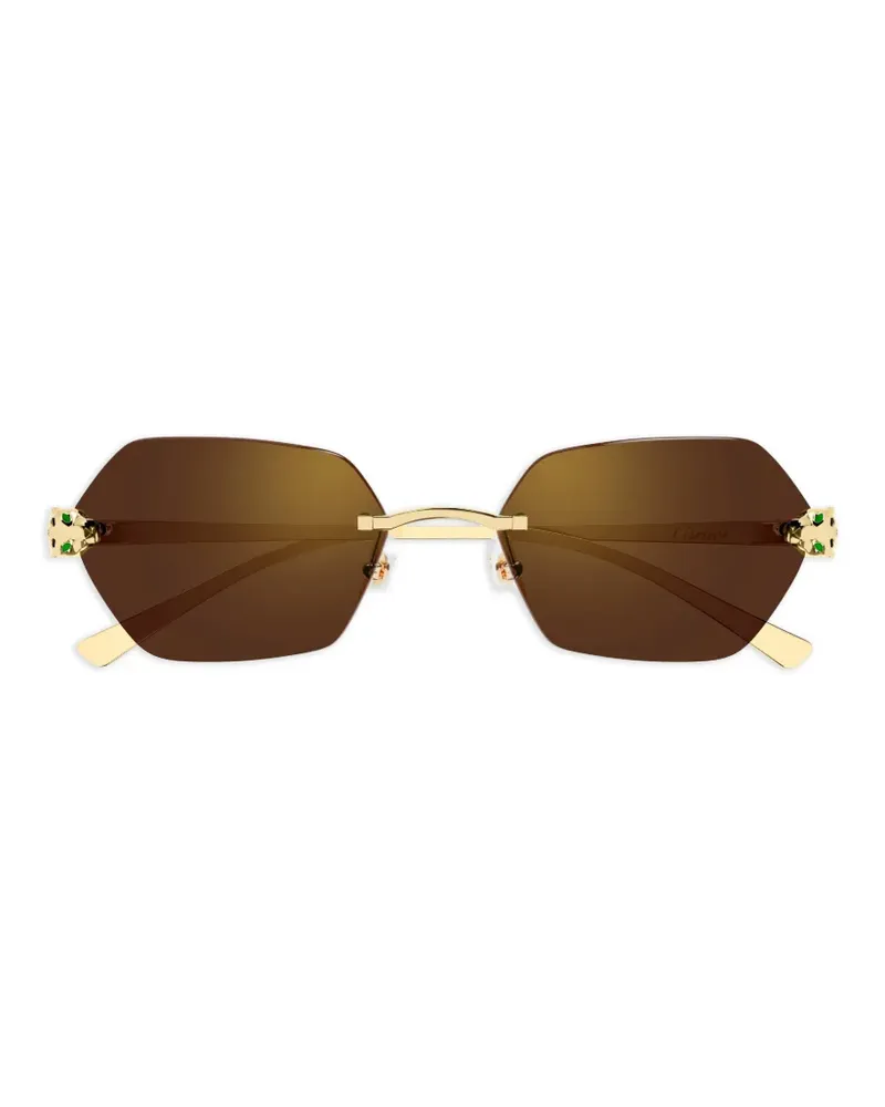 Cartier Geometrische Sonnenbrille ohne Rahmen - Braun Braun