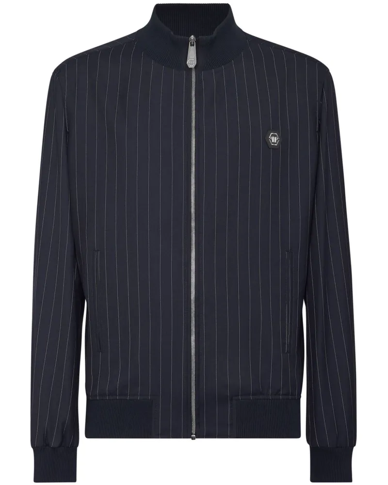 Philipp Plein Bomberjacke mit Nadelstreifen - Blau Blau