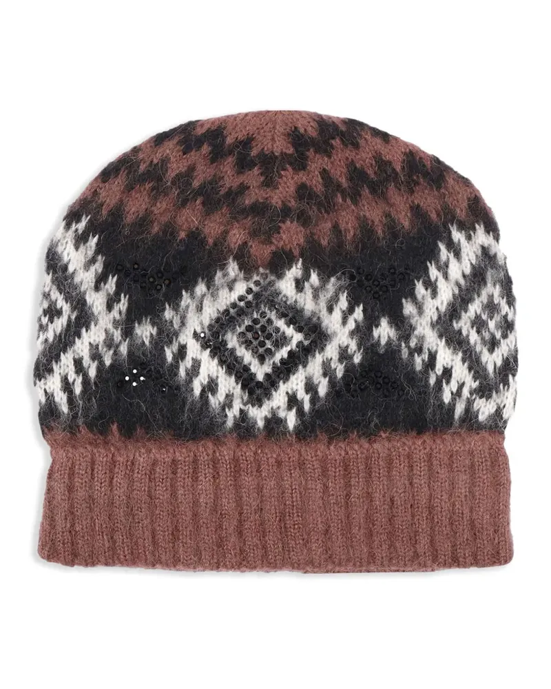 Ermanno Scervino Gemusterte Beanie - Braun Braun