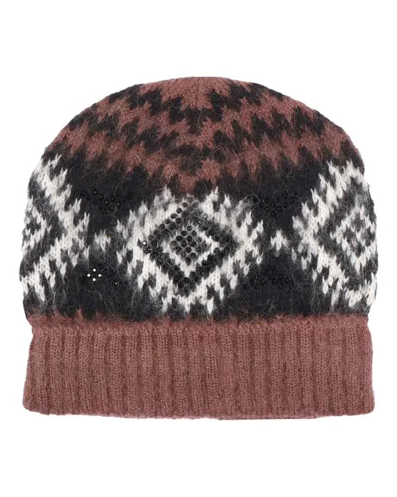 Ermanno Scervino Gemusterte Beanie - Braun Braun
