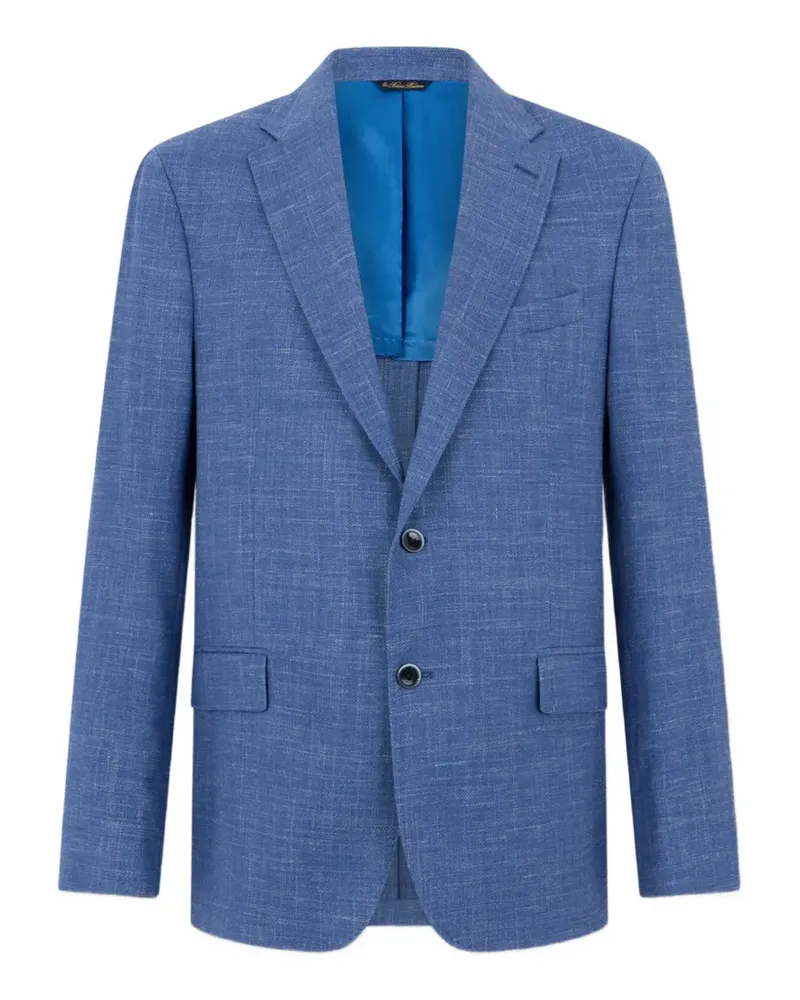 Brooks Brothers basket-weave single-breasted blazer - Blau Blau