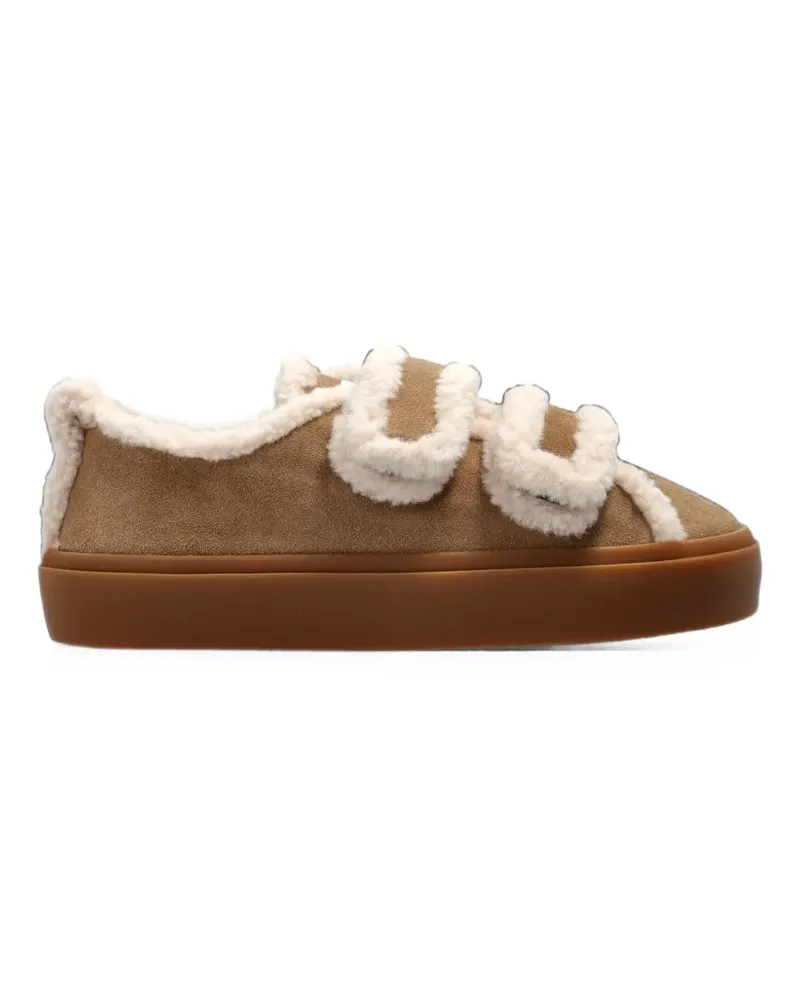 INUIKII Shearling Low touch-strap touch-strap sneakers - Braun Braun
