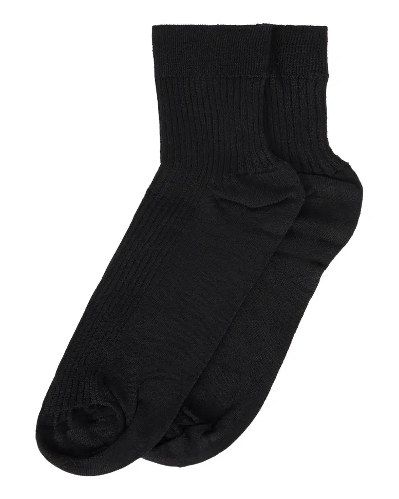 RED Valentino Gerippte Socken - Schwarz Schwarz