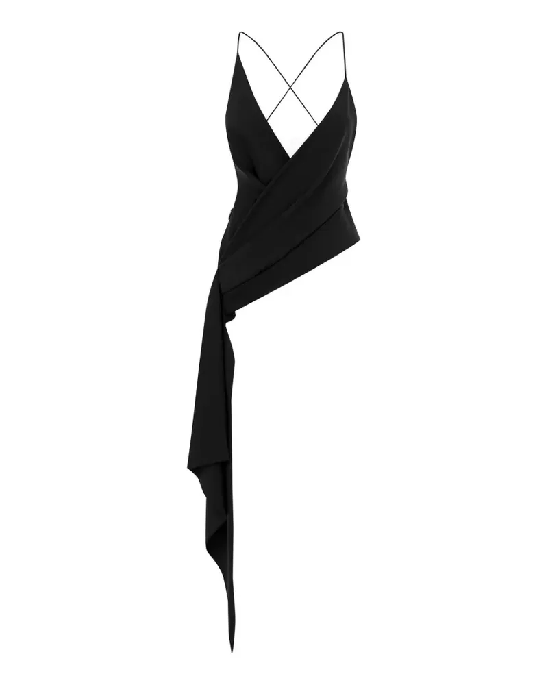 Alex Perry asymmetric wrap-style top - Schwarz Schwarz