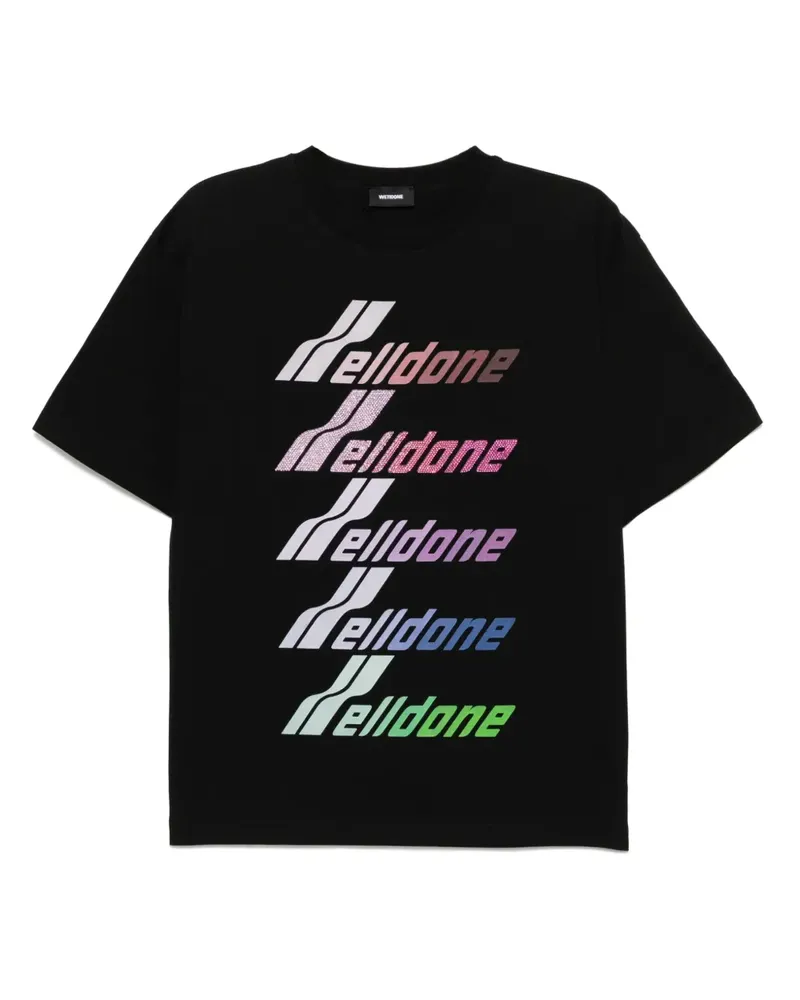 WE 11 DONE T-Shirt mit Logo-Print - Schwarz Schwarz