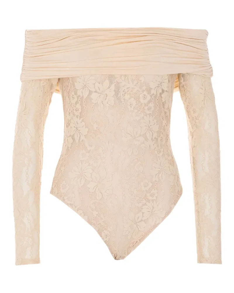 Zimmermann drape lace bodysuit - Nude Nude
