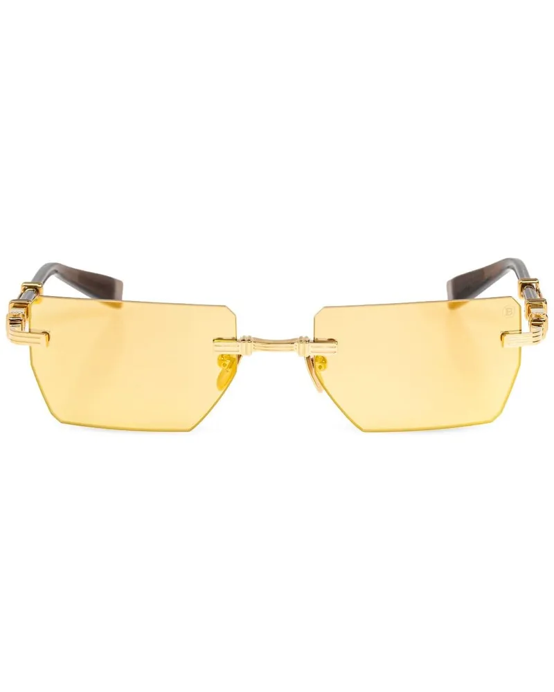 Balmain BPS-150G-53 Sonnenbrille mit eckigem Gestell - Gold Gold