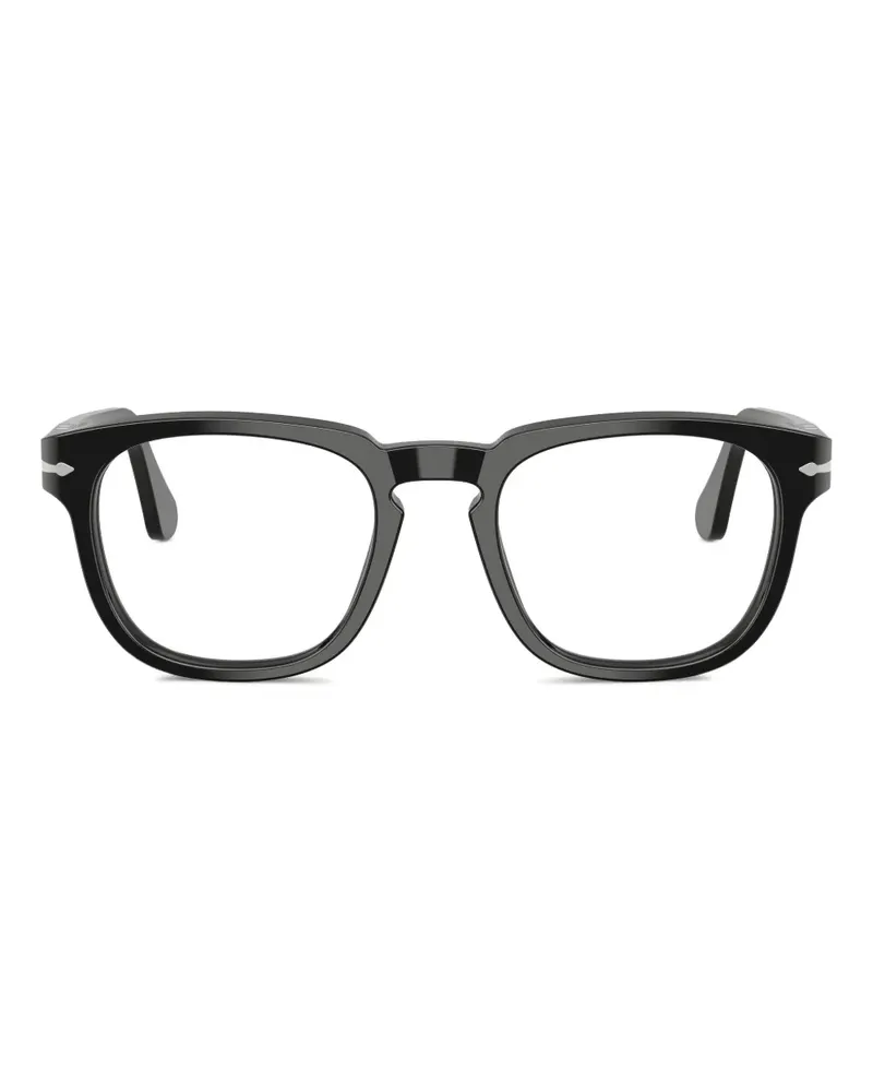 Persol Brille mit breitem Gestell - Schwarz Schwarz