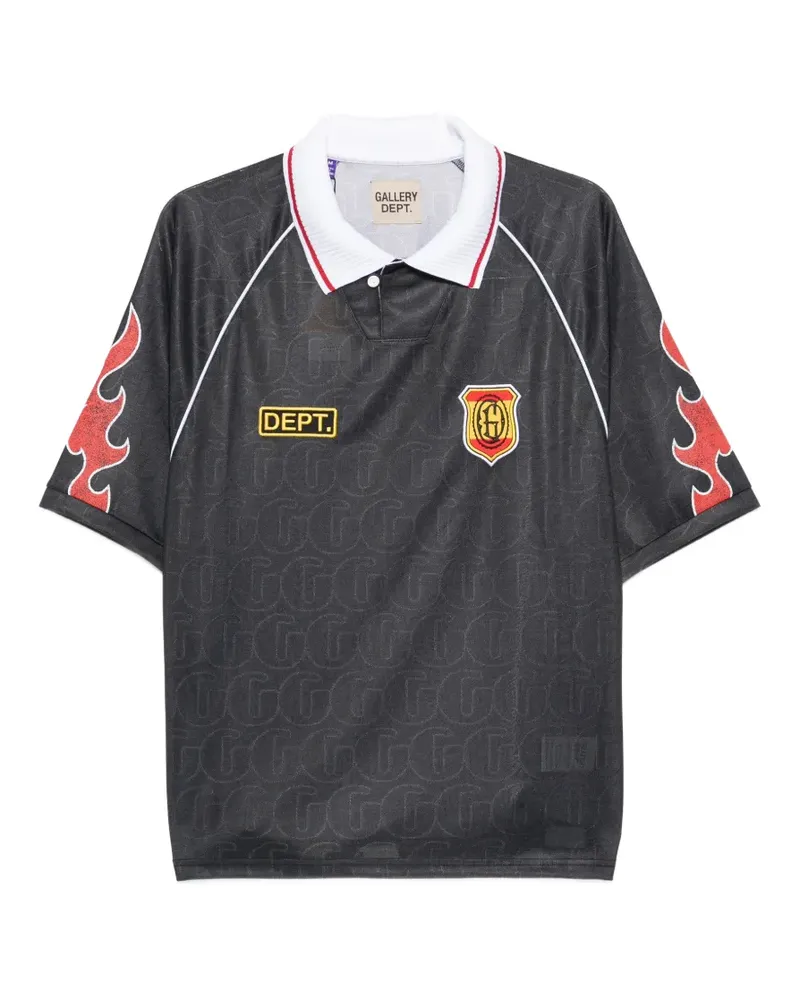 GALLERY DEPT. Japan Football flame-print polo shirt - Schwarz Schwarz