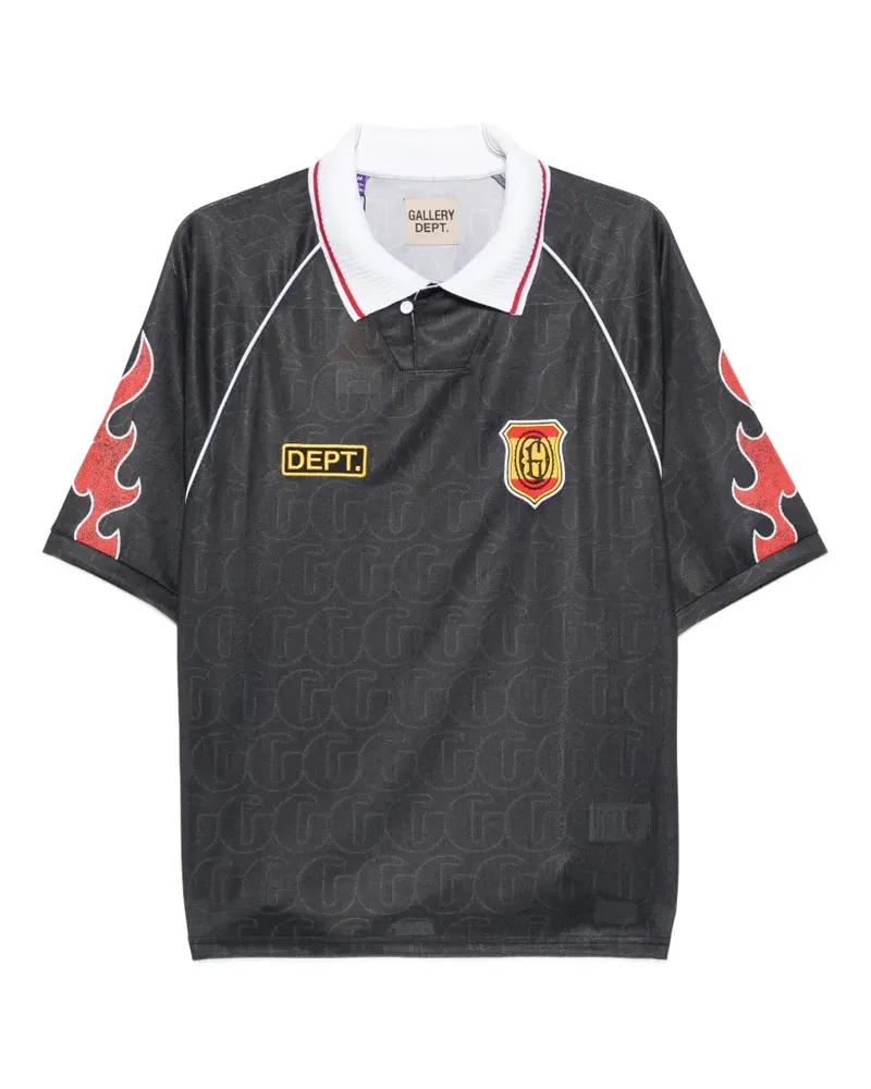 GALLERY DEPT. Japan Football flame-print polo shirt - Schwarz Schwarz