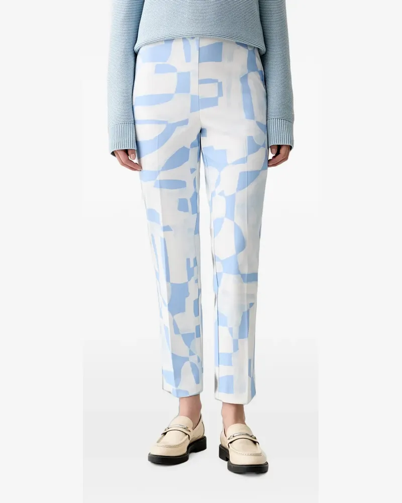 Joseph Ribkoff abstract-print cropped trousers - Weiß Weiß
