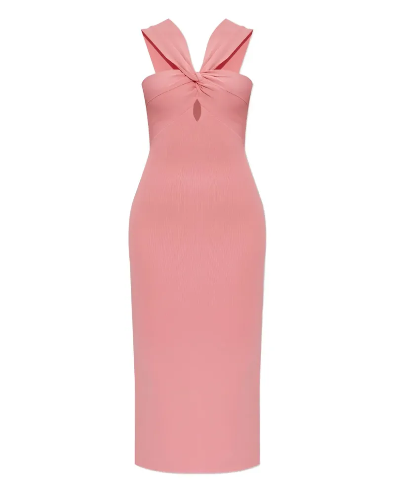 Cult Gaia Dawnette Midikleid mit verdrehtem Kragen - Rosa Rosa