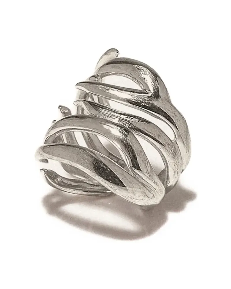 PANCONESI Ear Cuff mit Ringdetail - Silber Silber