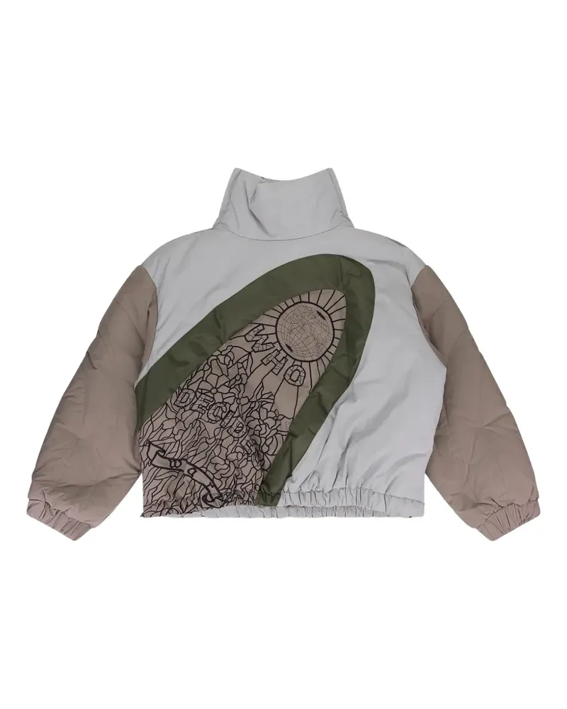 WHO DECIDES WAR diagonal glass puffer jacket - Grau Grau