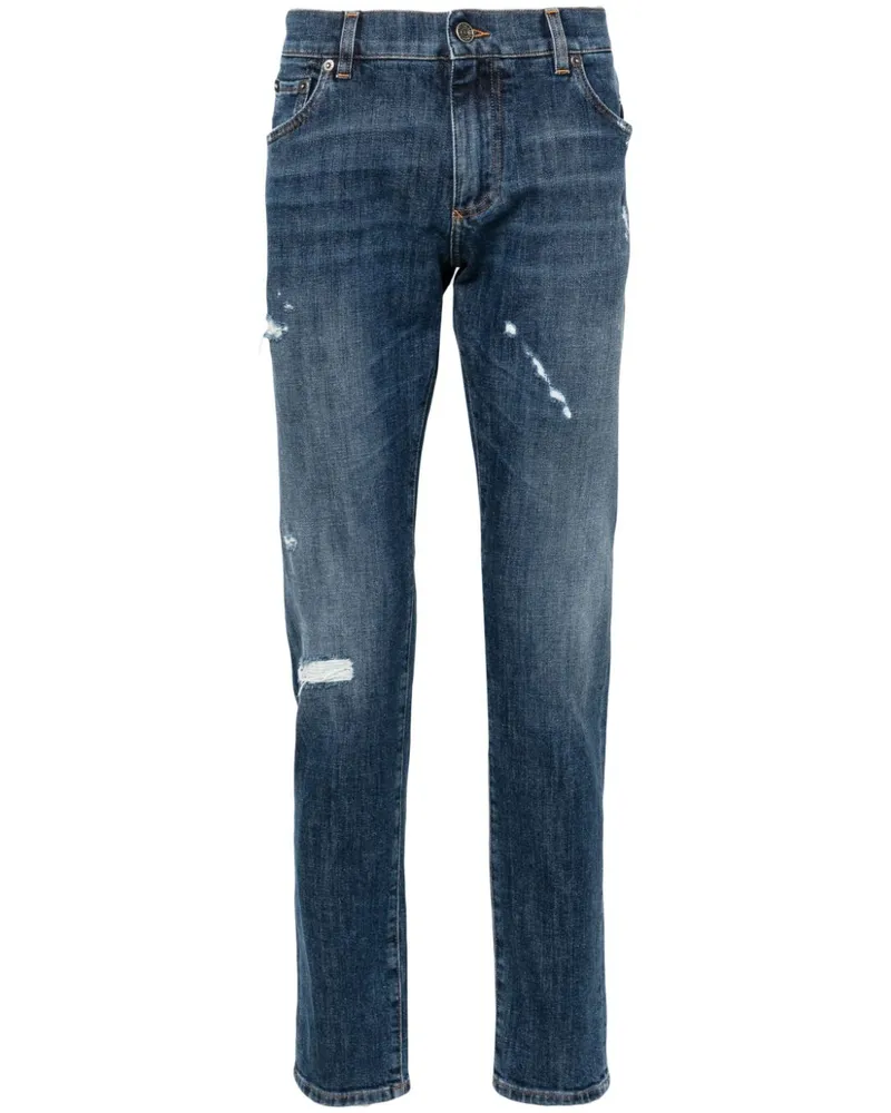 Dolce & Gabbana Tapered-Jeans mit Distressed-Detail - Blau Blau