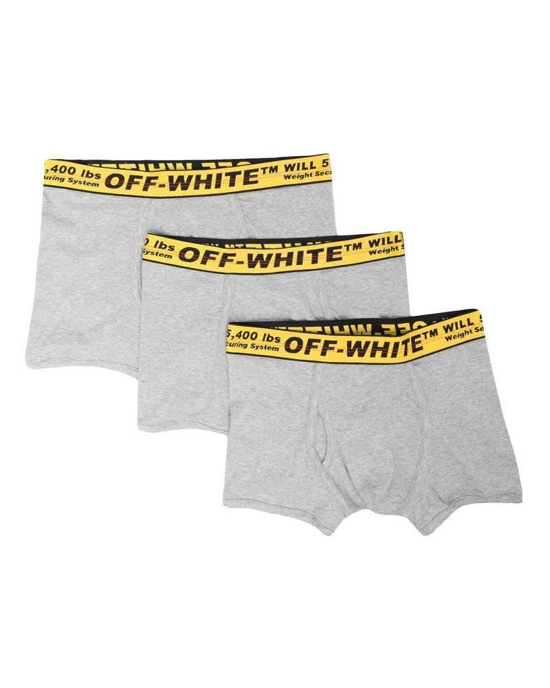 OFF-WHITE Klassische Industrial Boxershorts im Dreierpack - Grau Grau