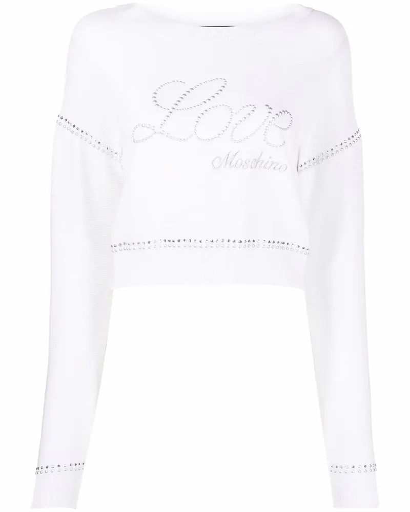 Moschino Sweatshirt mit Logo-Stickerei - Weiß Weiß