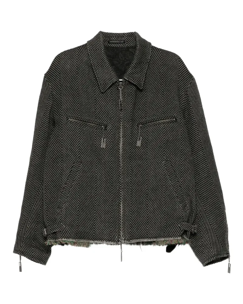 Yohji Yamamoto hem-fringe jacket - Grau Grau