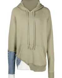 Greg Lauren Hoodie im Layering-Look Grün