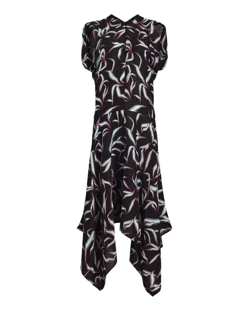 Proenza Schouler Sybella matelassé-effect asymmetric midi dress - Schwarz Schwarz