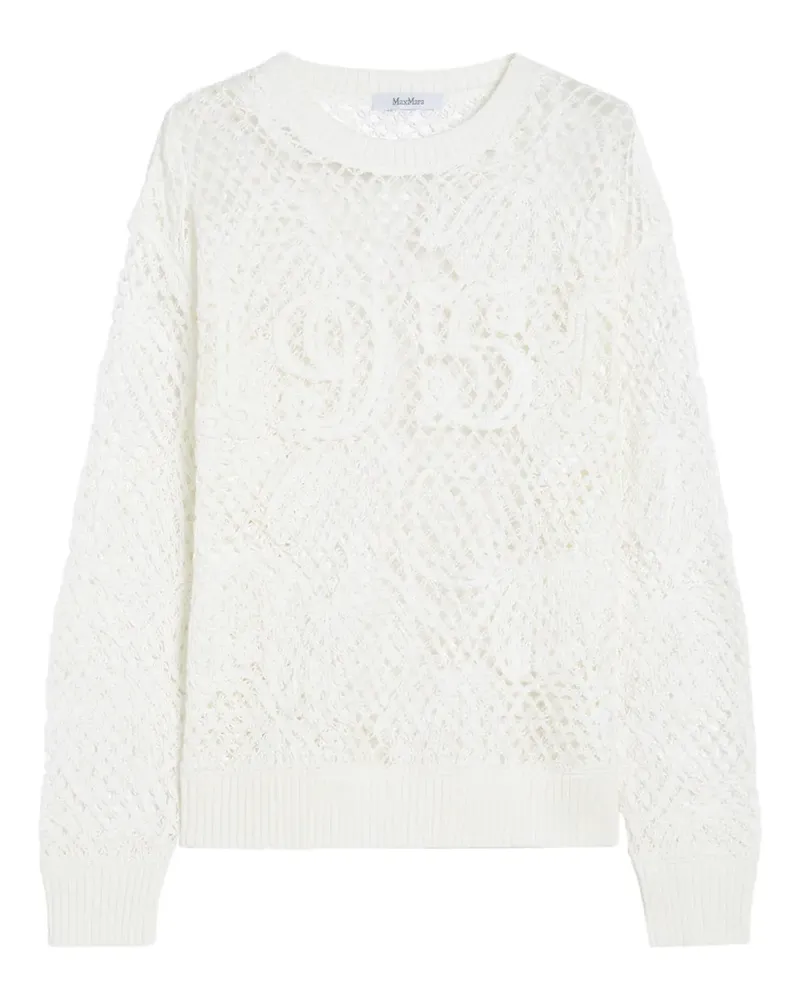 Max Mara Gehäkelter Farea Pullover - Weiß Weiß