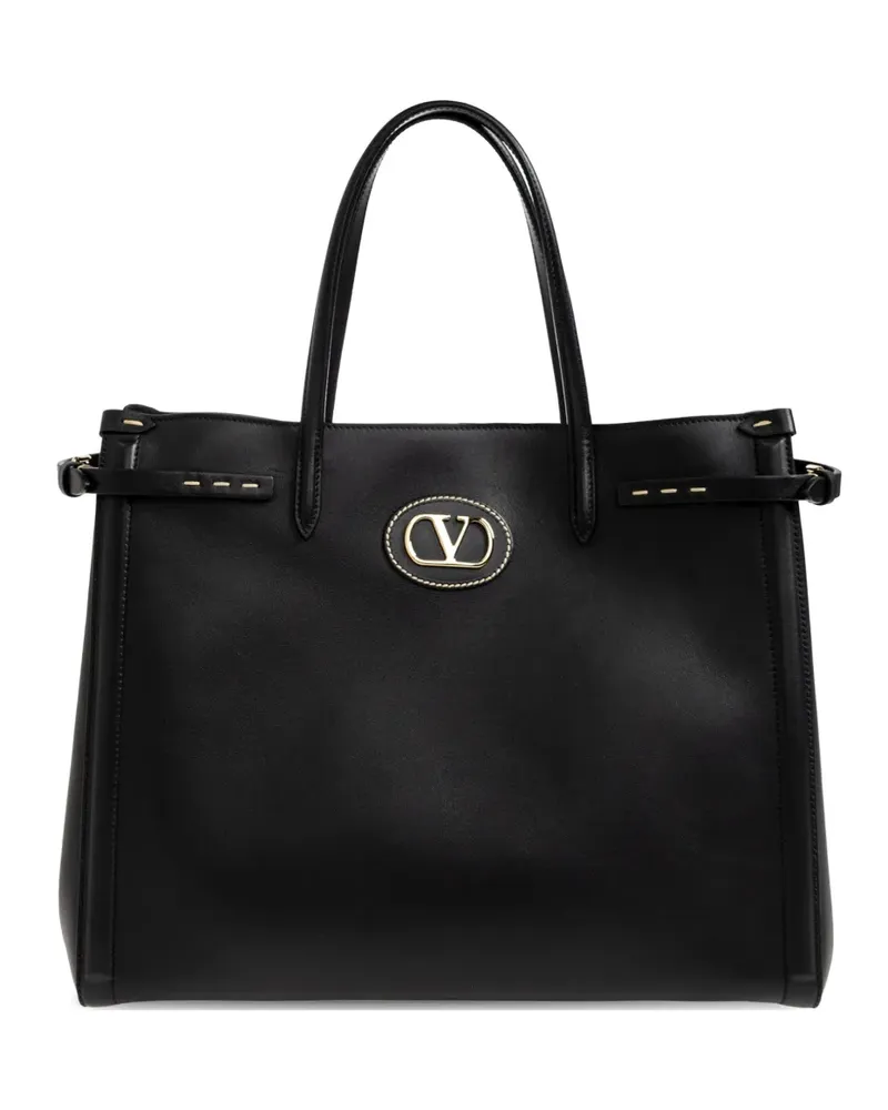 Valentino Garavani VLogo Signature leather tote bag - Schwarz Schwarz