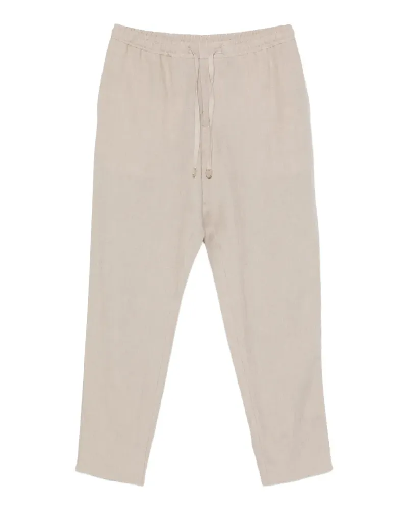 Canali drawstring-waist linen trousers - Nude Nude
