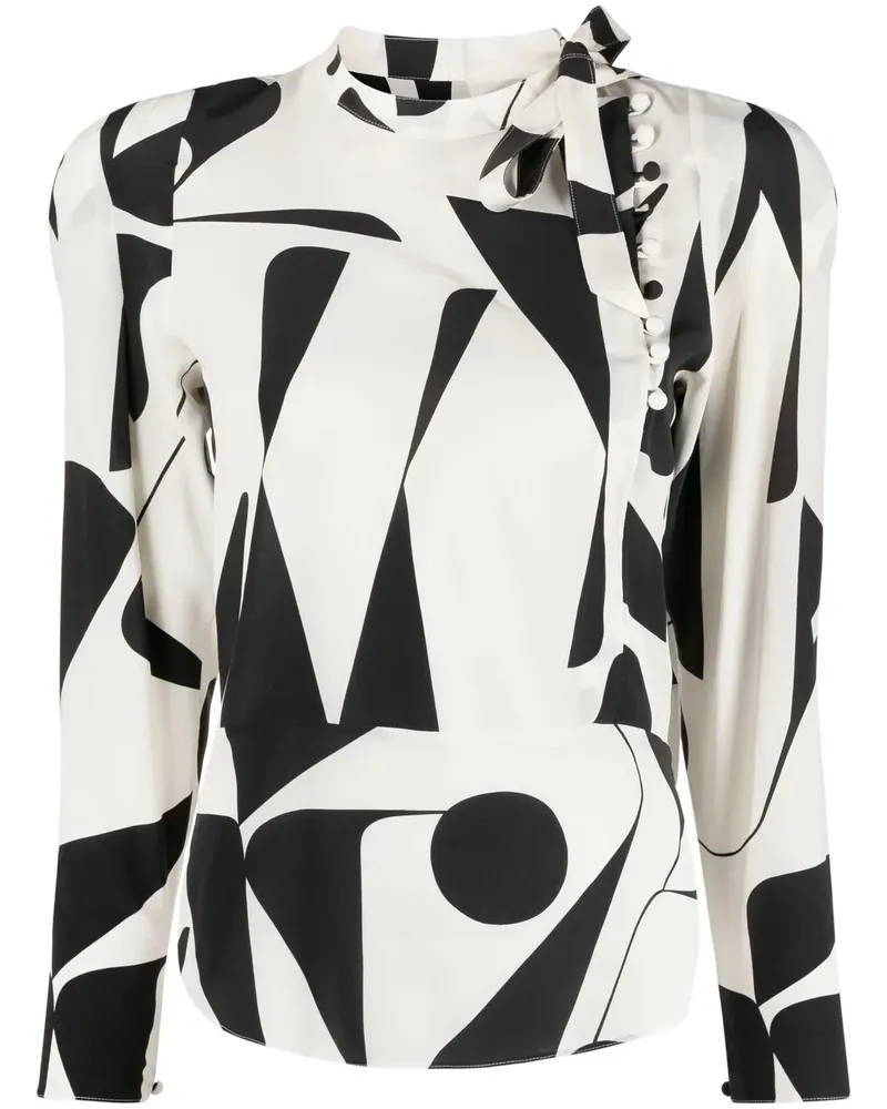 Isabel Marant Bluse mit abstraktem Print - Weiß Weiß