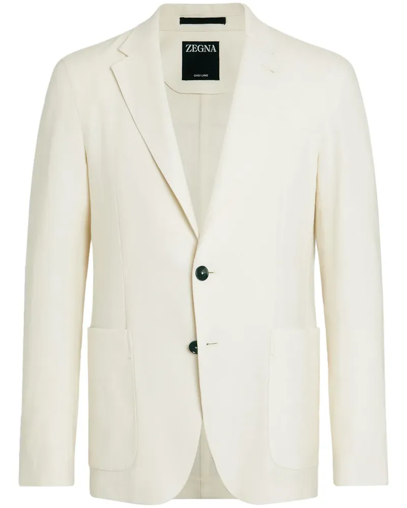 Ermenegildo Zegna Oasi Lino Sakko - Weiß Weiß