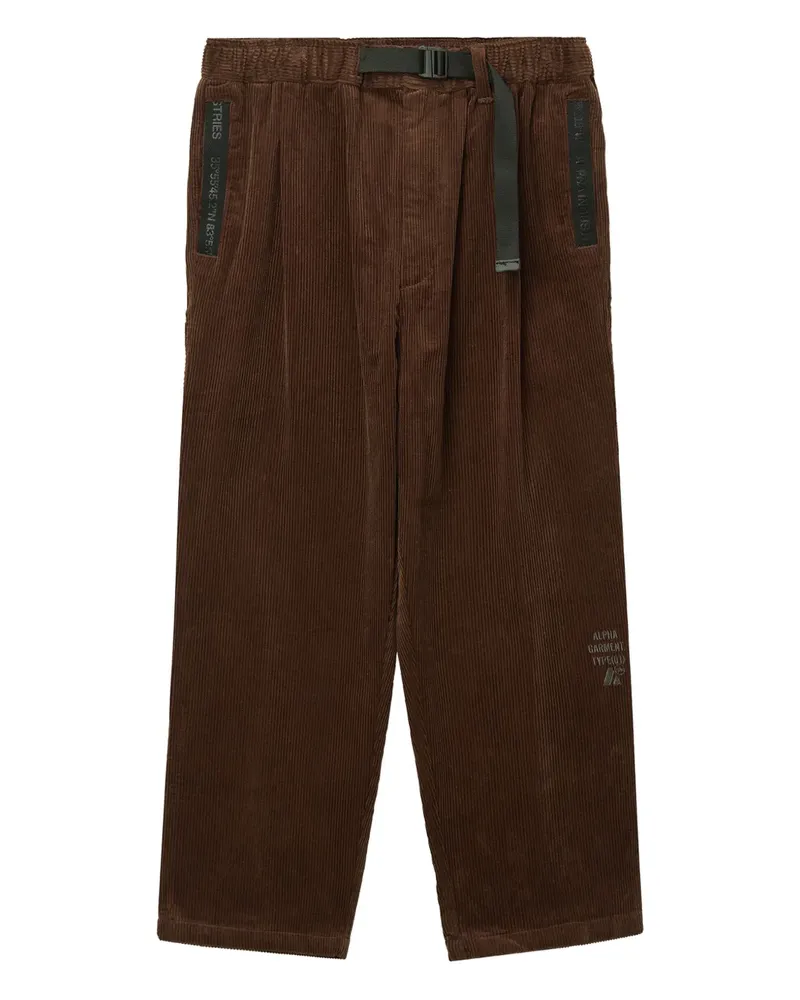 Alpha Industries Cordhose mit Bundfalten - Braun Braun
