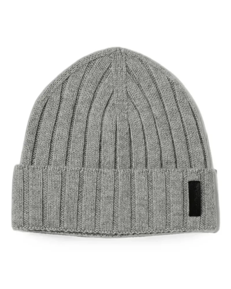 Emporio Armani ribbed-knit beanie hat - Grau Grau