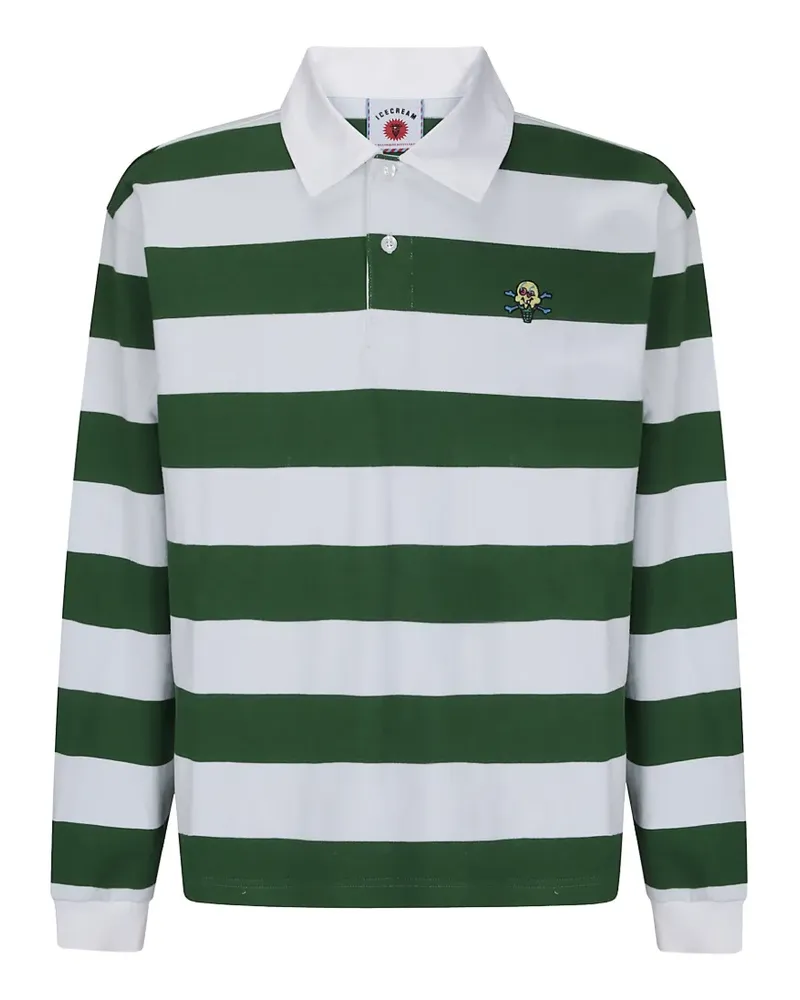 ICECREAM Cones & Bones striped rugby polo shirt - Grün Grün