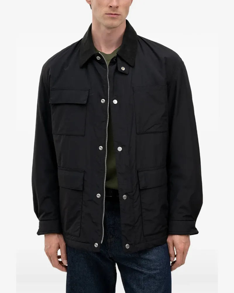 HUGO BOSS Jacke mit Cordkragen - Schwarz Schwarz