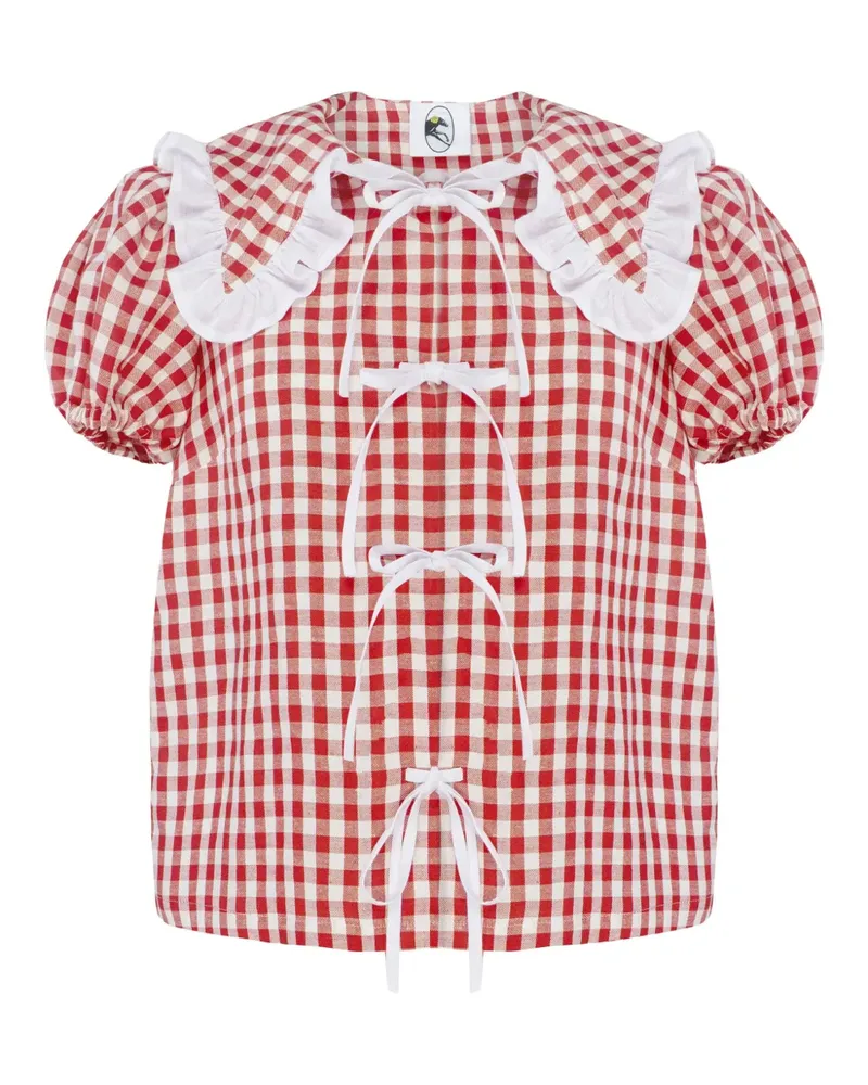 SLEEPER Kariertes Pyjama-Top - Rot Rot