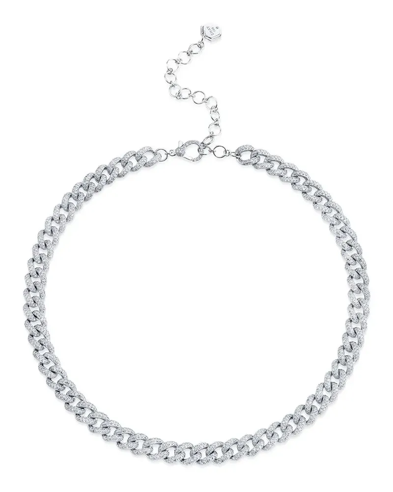 SHAY 18kt Weißgoldhalskette mit Pavé - Silber Silber
