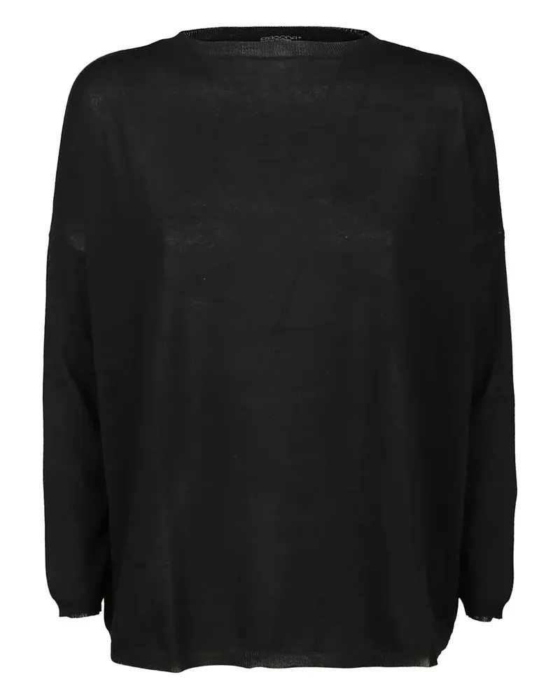 ARAGONA round-neck cotton sweater - Schwarz Schwarz