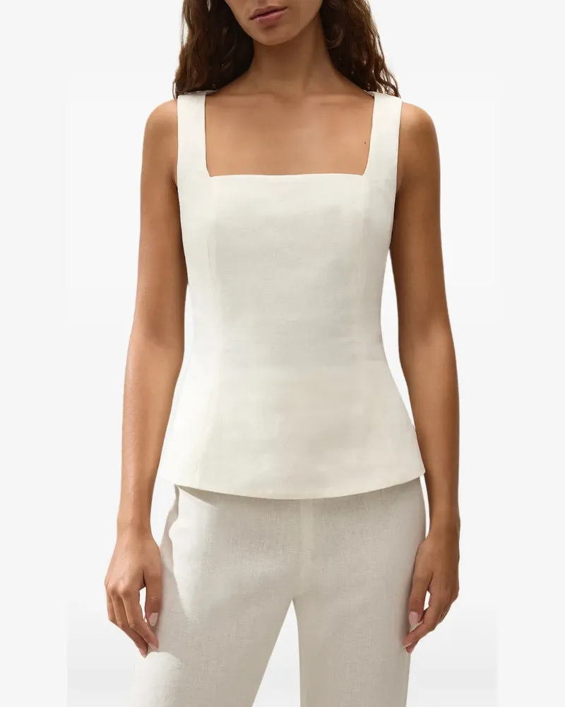 Faithfull The Brand Mina Oberteil mit eckigem Ausschnitt - Weiß Weiß