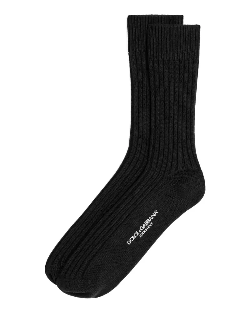Dolce & Gabbana ribbed cotton socks - Schwarz Schwarz