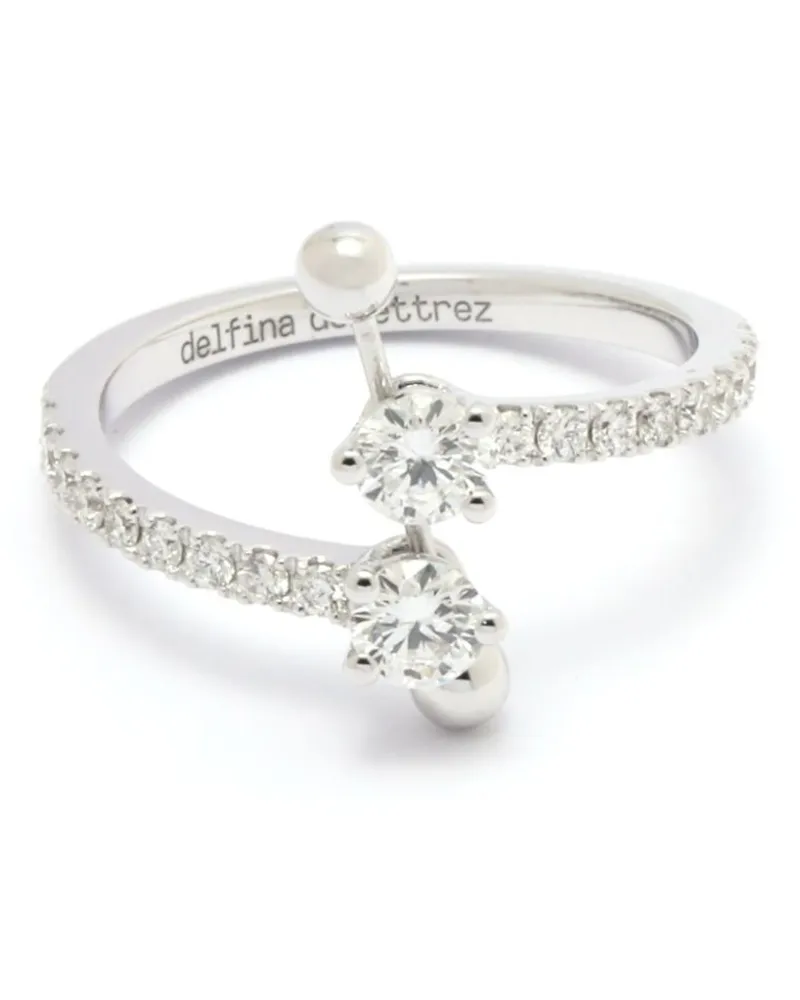 Delfina Delettrez 18kt Weißgoldring mit Diamanten - Silber Silber