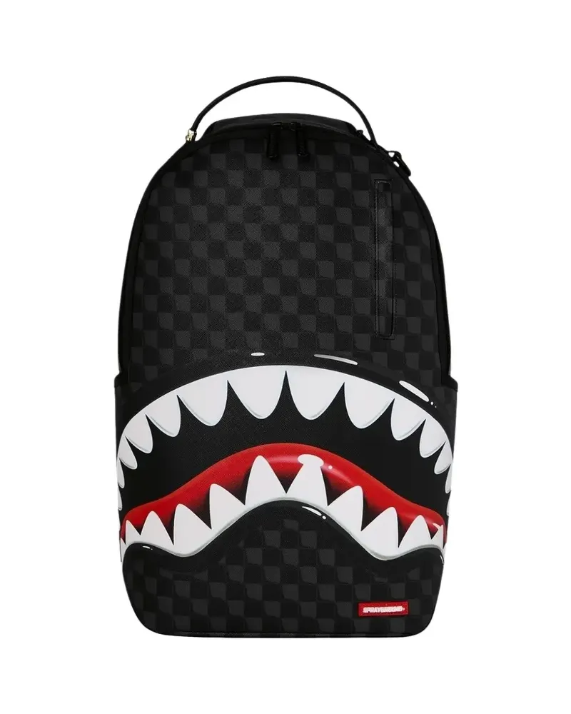 Sprayground checkered shark-print backpack - Schwarz Schwarz